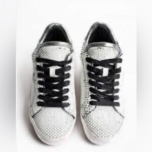 Zadig & Voltaire Neo Keith womens sneakers white leather faux snakeskin 40/8.5-9